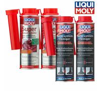 LIQUI MOLY 5120 + 5128 2x Super Diesel Additive & 2x Engine System Cleaner Diese