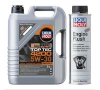 Liqui Moly Top Tec 4200 5W30 C3 BMW VW AUDI MB ENGINE OIL 5L + 2678 Engine Flush