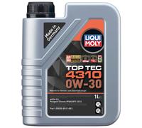 Liqui Moly Top Tec 4310 0W-30 Semi Synthetic C2 Oil. 1 Litre. PSA Approved 0W30