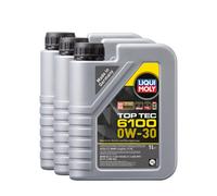Liqui Moly Top Tec 6100 0W30 Fully Synthetic Engine Oil Acea C2 Api Sp 3X1L