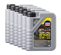 Liqui Moly Top Tec 6100 0W30 Fully Synthetic Engine Oil Acea C2 Api Sp 6X1L