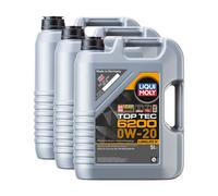 Liqui Moly Top Tec 6200 0W-20 Fully Synthetic Engine Oil Acea C5 Vw 508/509 3X5L