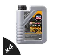 Liqui Moly TOP TEC 6200 0W-20 Fully Synthetic Engine Oil ACEA C5 Vw 508/509 4x1L