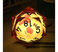 Liquid 55mm D20 Dice,DNDND LED 20 Sided DND Dice with Gorgeous Gift Velvet Pouch for Dungeons and Dragons (Cartoon)