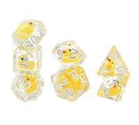 Liquid 7-Die DND Dice,Polyhedral Dices Set Filled with Cute Duck Animal Resin Sharp Edged Polyhedral Dice for Role Playing Game Dungeons and Dragons D&D Tabletop Game(Transparent)