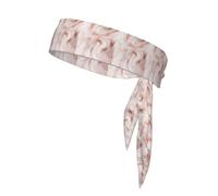 Liquid Abstract Marble With Rose Gold Glitter Splatter Texture, Head Tie, Sports Headband Tie Back, Multi Sweatband for Men Women