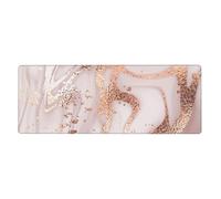 Liquid Abstract Marble With Rose Gold Glitter Splatter Texture,Mouse Pad Large Desk Pad Computer Keyboard Mouse Mat With Non Slip Rubber Base 30 x 80 cm