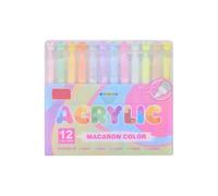 Liquid Acrylic Paint Marker 12 Color Acrylic Paint Pen Brush Marker for Journaling Scrapbooking Painting School Art Craft Color Markers Set