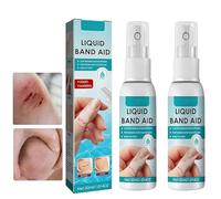 Liquid Bandage Spray Liquid Skin Bandage Band, Waterproof Liquid Bandage Liquid Bandage for Cracked Aid Quick-Dry Wounds, Liquid Skin Bandage for All Skin (2pcs)