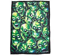 Liquid Blue - Bandana - Fantasy Skull Pile Classic Coral Fleece Throw Blanket mens 50" x 60"