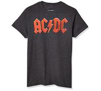 Liquid Blue Men's Ac/Dc Vintage Logo Short Sleeve T-Shirt, Charcoal Heather, XXL