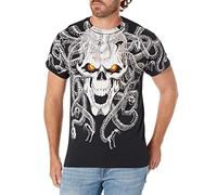 Liquid Blue Men's Fantasy Medusa All Over Print T-Shirt, Black, Large