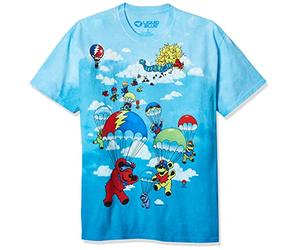 Liquid Blue Men's Grateful Dead Parachuting Bear Short Sleeve T-Shirt, Multi, XL