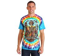 Liquid Blue Men's Grateful Dead Rainbow Bertha Short Sleeve T-Shirt, Multi Tie Dye, L