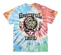 Liquid Blue Men's Grateful Dead Roosevelt Steal Your Face Rose T-Shirt, Tie Dye, Large