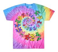 Liquid Blue Men's Grateful Dead Spiral Bears T-Shirt, Multi, Medium