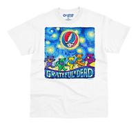 Liquid Blue Men's Grateful Dead Starry Dancing Bears Wht, White, Large