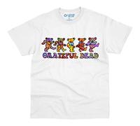 Liquid Blue Men's Grateful Dead Tie Dye Dancing Bears T-Shirt, White, Md, M