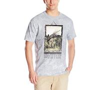 Liquid Blue Men's Led Zeppelin Man with Sticks Short Sleeve T-Shirt, Light Grey, Medium