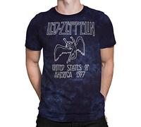 Liquid Blue Men's Led Zeppelin USA Tour '77 T-Shirt, Multi, Large