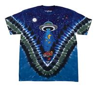 Liquid Blue Men's Light Fantasy Abduction Alien Bears T-Shirt, Tie Dye, Large