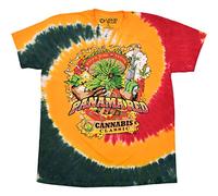 Liquid Blue Men's Light Fantasy Panama Red T-Shirt, Tie Dye, Large