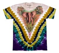 Liquid Blue Men's Nature Endangered Elephant T-Shirt, Tie Dye, XL