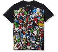 Liquid Blue Men's Plus-Size Colored Clowns T-Shirt, Black, XXL
