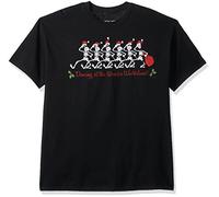 Liquid Blue Men's Plus Size Grateful Dead Dancing Skeletons Winter Wonderland Short Sleeve T-Shirt, Black, XL