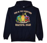 Liquid Blue Men's Plus Size Grateful Dead Fire in The Mountain Dancing Bears Pullover Hooded Sweatshirt, Navy, M