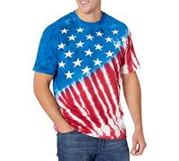 Liquid Blue Men's Stars and Stripes T-Shirt, Tie Dye, XXL