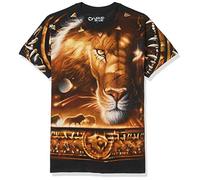 Liquid Blue Men's Tribal Lion T-Shirt, Black, XL