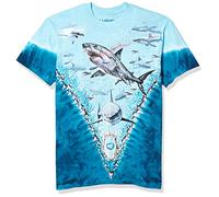 Liquid Blue Men's White Sharks T-Shirt, Tie Dye, XXL