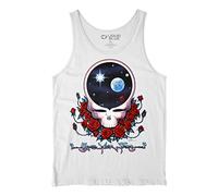 Liquid Blue Unisex-Adult Standard Grateful Dead Space Face White Tank Top, White, Medium