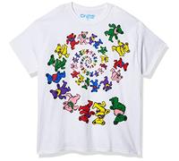 Liquid Blue Unisex Grateful Dead Spiral Bears White T-Shirt T-Shirt
