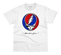 Liquid Blue Unisex Grateful Dead SYF Steal Your Face White T-Shirt T-Shirt