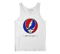 Liquid Blue Unisex Grateful Dead SYF Steal Your Face White Tank Top T-Shirt (Pack of 1)