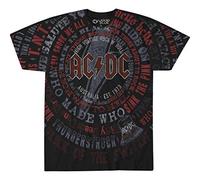 Liquid Blue Unisex's AC/DC Song Titles All Over Print Graphic Short Sleeve Tee T-Shirt, Black, XXL