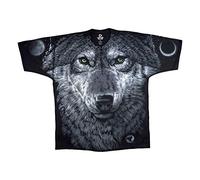 Liquid Blue Unisex's Arctic Wolf All Over Print Short Sleeve T-Shirt, Black, S