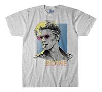 Liquid Blue Unisex's David Bowie Sketch T-Shirt, Heather Grey, Medium