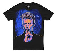 Liquid Blue Unisex's David Shhh Bowie T-Shirt, Black, Large