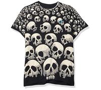 Liquid Blue Unisex's Fantasy Son of Skulls All Over Print T-Shirt, Black, XXL