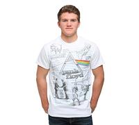Liquid Blue Unisex's Floyd Sketch T-Shirt, White, XXL