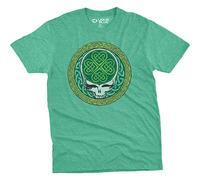 Liquid Blue Unisex's Grateful Dead Celtic Shamrock SYF Poly-Cotton T-Shirt, Heather Green, XL