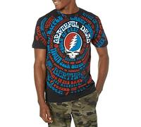 Liquid Blue Unisex's Grateful Dead Song Titles All Over Print Short Sleeve Tee T-Shirt, Black, XXL