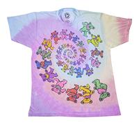 Liquid Blue Unisex's Grateful Dead Vintage Spiral Bears Tie Dye T-Shirt, Medium