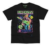 Liquid Blue Unisex's Jimi Hendrix Guitar Blacklight T-Shirt, Black, Large