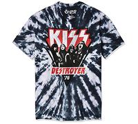 Liquid Blue Unisex's Kiss Destroyer 1976 Short Sleeve T-Shirt, Multi Colored Tie Dye, Medium