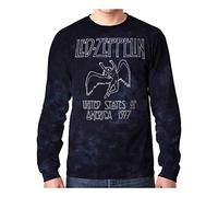 Liquid Blue Unisex's Led Zeppelin USA Tour 77 Tie Dye Long Sleeve T-Shirt, Medium