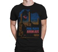 Liquid Blue Unisex's Pink Floyd Pig Stain Short Sleeve T-Shirt, Black, Large